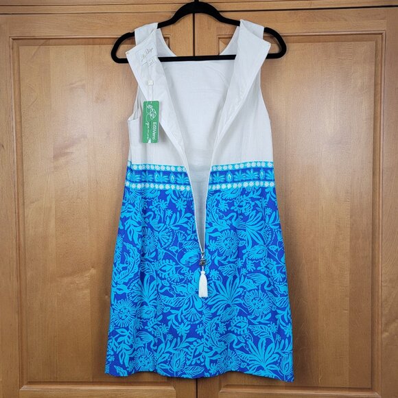NWT Lilly Pulitzer Aubria Sleeveless Shift Dress Breezy Aqua Jungle Escape - 8 - Picture 4 of 15